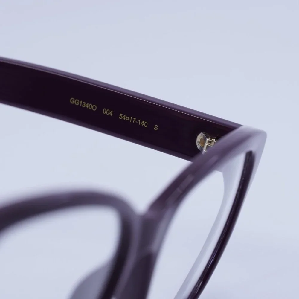 🕶️ New Gucci GG1340O 004 Eyeglasses - Burgundy Frame - Picture 6 of 10